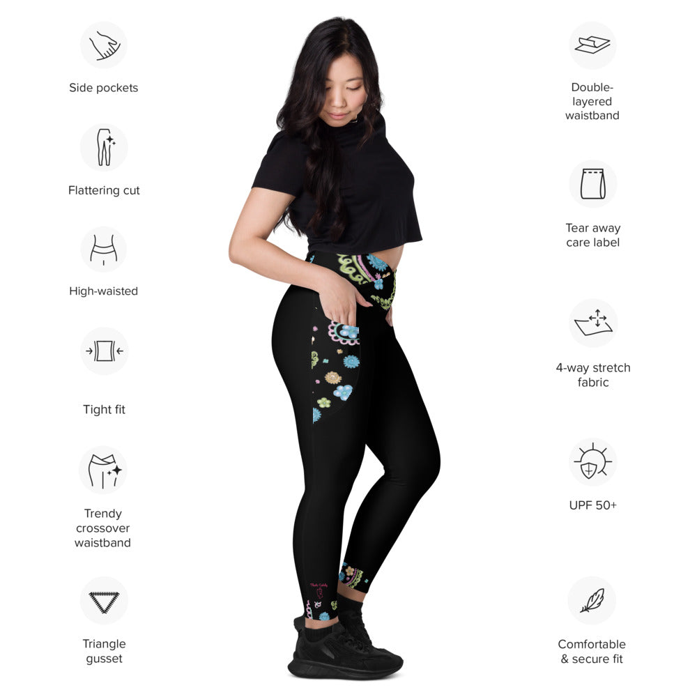 Praised Womens- Crossover leggings with pockets